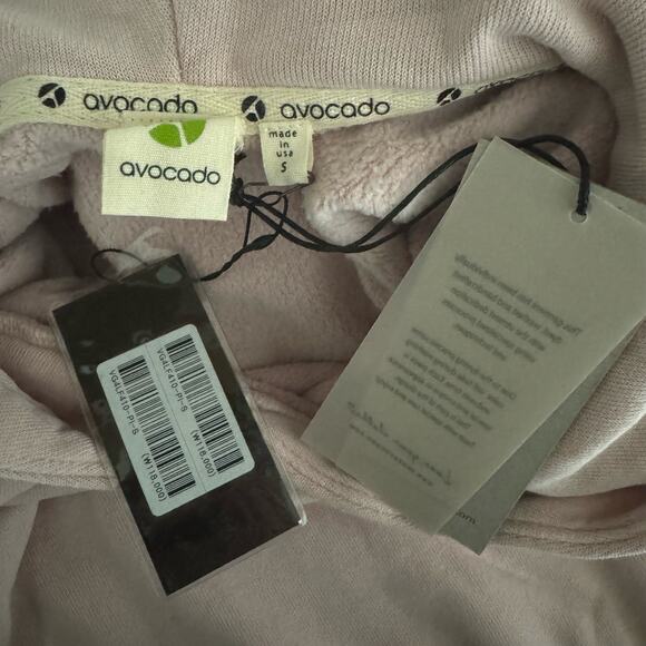 Avocado Lace Up Sleeve Hooded Sweatshirt in Light Pink - Picture 5 of 5